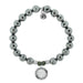 T. Jazelle : Terahertz Stone Bracelet with Thank You Sterling Silver Charm -