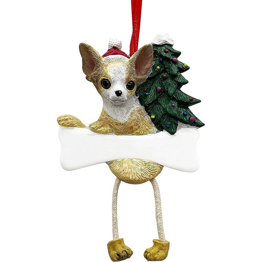 Tan Chihuahua Dangling Leg Ornament - Tan Chihuahua Dangling Leg Ornament