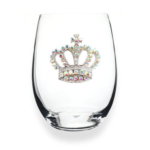 The Queens' Jewels : Aurora Borealis Crown Jeweled Stemless Wineglass -