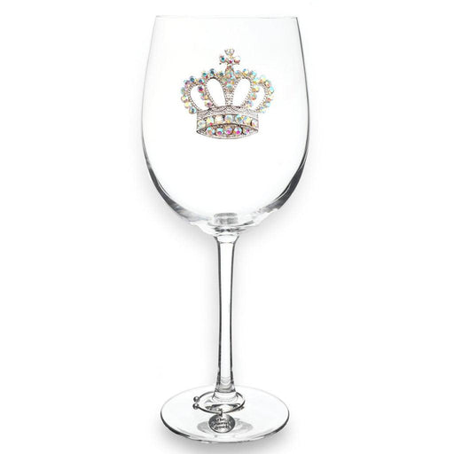 The Queens' Jewels : Aurora Borealis Crown Jeweled Stemmed Wineglass -