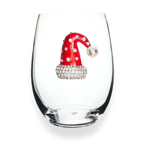 The Queens' Jewels : Christmas Hat Jeweled Stemless Wineglass - The Queens' Jewels : Christmas Hat Jeweled Stemless Wineglass - Annies Hallmark and Gretchens Hallmark, Sister Stores