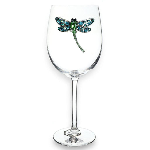 The Queens' Jewels : Dragonfly Jeweled Stemmed Wineglass -