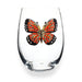 The Queens' Jewels : Monarch Butterfly Jeweled Stemless Wineglass -