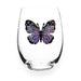 The Queens' Jewels : Purple Butterfly Jeweled Stemless Wineglass -