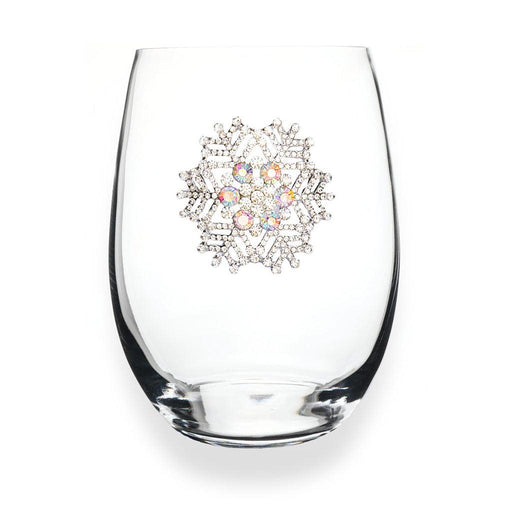 The Queens' Jewels : Snowflake Jeweled Stemless Wineglass - The Queens' Jewels : Snowflake Jeweled Stemless Wineglass - Annies Hallmark and Gretchens Hallmark, Sister Stores