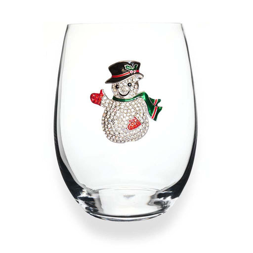 The Queens' Jewels : Snowman Jeweled Stemless Wineglass - The Queens' Jewels : Snowman Jeweled Stemless Wineglass - Annies Hallmark and Gretchens Hallmark, Sister Stores