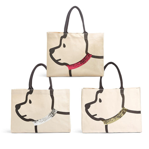 Two's Company : Best Friend Dog with Sequin Collar Tote Bag Assorted 1 at random - Two's Company : Best Friend Dog with Sequin Collar Tote Bag Assorted 1 at random