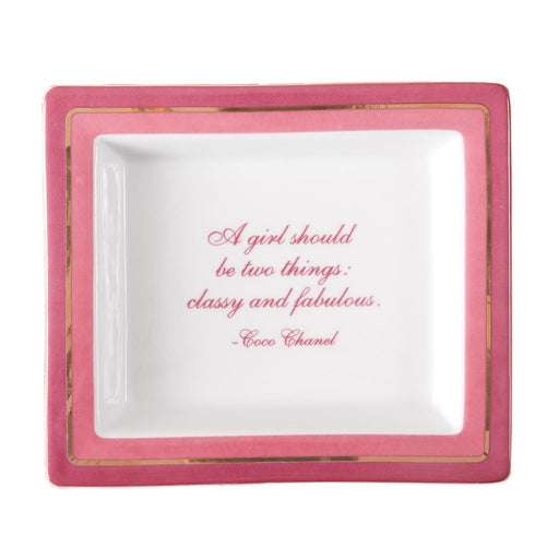 Two's Company : Desk Tray ' Wise Sayings "A Girl Should be Two Things: Classy and Fabulous" -