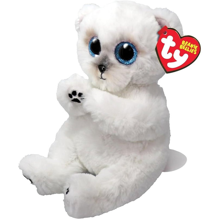 Ty : Beanie Bellies - Wuzzy The White Bear - 6" - Ty : Beanie Bellies - Wuzzy The White Bear - 6"