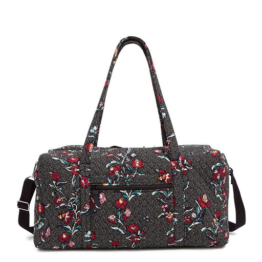 Vera Bradley : Large Travel Duffel Bag in Perennials Noir Dot
