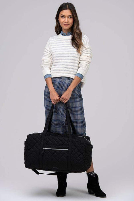Vera Bradley Black Performance Twill Medium Travel Duffel Bag