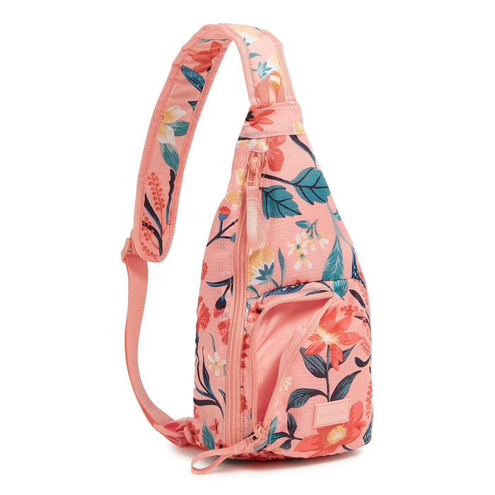 Vera Bradley : Mini Sling Backpack in Paradise Bright Coral - Vera Bradley : Mini Sling Backpack in Paradise Bright Coral