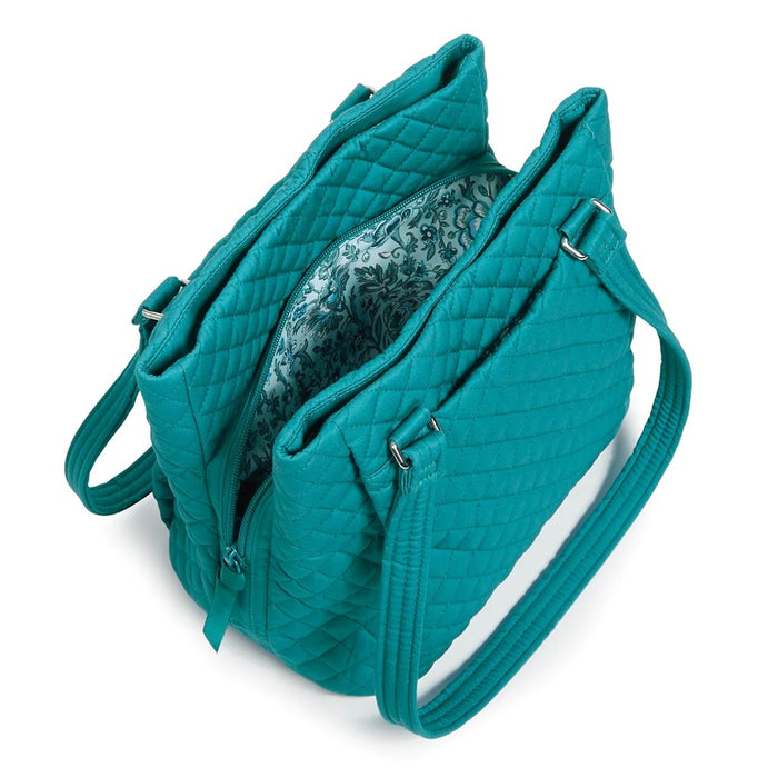 Vera Bradley : Multi-Compartment Shoulder Bag in Recycled Cotton Forever Green - Vera Bradley : Multi-Compartment Shoulder Bag in Recycled Cotton Forever Green