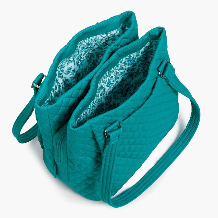 Vera Bradley : Multi-Compartment Shoulder Bag in Recycled Cotton Forever Green - Vera Bradley : Multi-Compartment Shoulder Bag in Recycled Cotton Forever Green