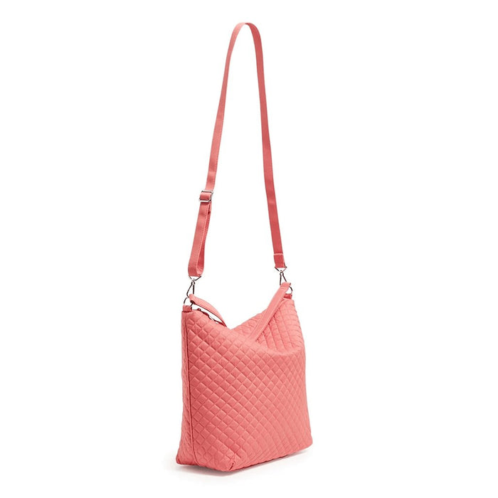 Vera Bradley : Oversize Hobo Shoulder Bag in Recycled Cotton Terra Cotta Rose -