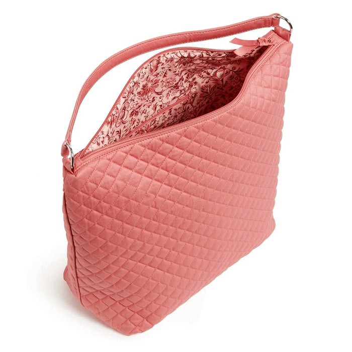 Vera Bradley : Oversize Hobo Shoulder Bag in Recycled Cotton Terra Cotta Rose -