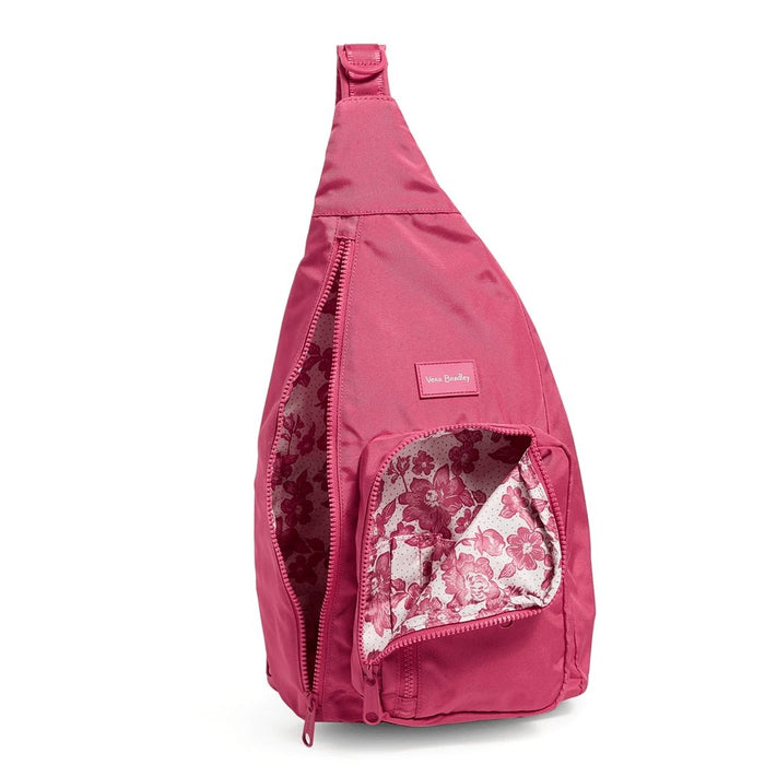 Vera Bradley : Sling Backpack in Reactive Raspberry Sorbet -