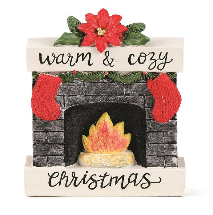 Warm & Cozy Christmas Fireplace With Stockings -
