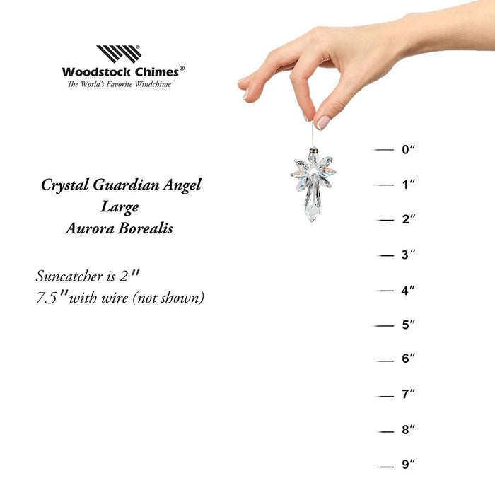 Woodstock Chimes : Crystal Guardian Angel Suncatcher - Large, Aurora Borealis - Woodstock Chimes : Crystal Guardian Angel Suncatcher - Large, Aurora Borealis - Annies Hallmark and Gretchens Hallmark, Sister Stores
