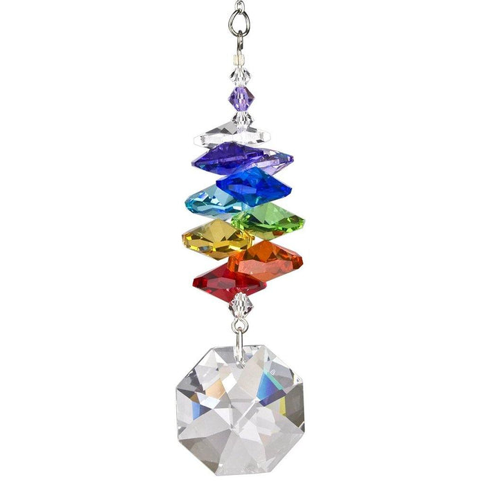 Woodstock Chimes : Crystal Rainbow Cascade Suncatcher - Octagon -