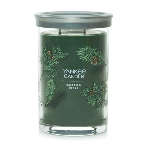 Yankee Candle : Signature Large Tumbler Candle in Balsam & Cedar - Yankee Candle : Signature Large Tumbler Candle in Balsam & Cedar - Annies Hallmark and Gretchens Hallmark, Sister Stores