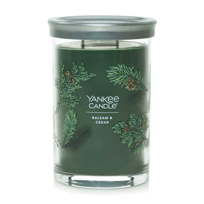 Yankee Candle : Signature Large Tumbler Candle in Balsam & Cedar - Yankee Candle : Signature Large Tumbler Candle in Balsam & Cedar - Annies Hallmark and Gretchens Hallmark, Sister Stores