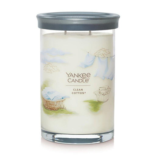 Yankee Candle : Signature Large Tumbler Candle in Clean Cotton -