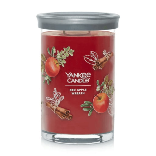 Yankee Candle : Signature Large Tumbler Candle in Red Apple Wreath - Yankee Candle : Signature Large Tumbler Candle in Red Apple Wreath - Annies Hallmark and Gretchens Hallmark, Sister Stores