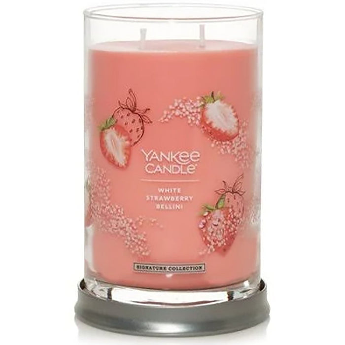 Yankee Candle : Signature Large Tumbler Candle in White Strawberry Bellini -