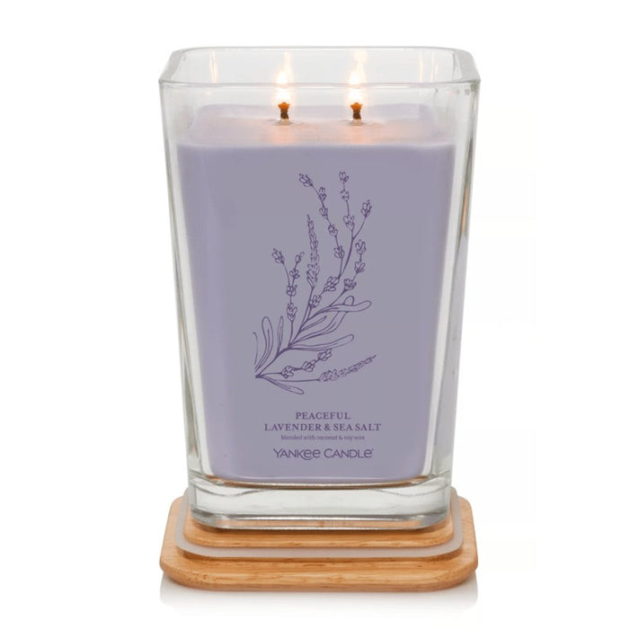 Yankee Candle : Well Living Collection - Large Square Candle in Peaceful Lavender & Sea Salt -