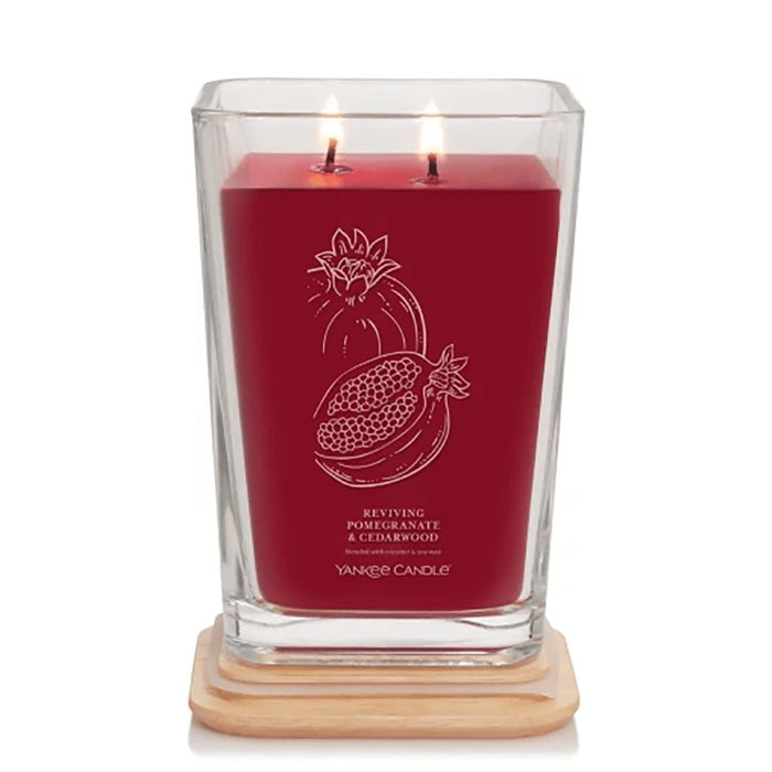 Yankee Candle : Well Living Collection - Large Square Candle in Reviving Pomegranate & Cedarwood -