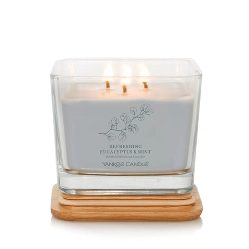 Yankee Candle : Well Living Collection - Medium Square Candle in Refreshing Eucalyptus & Mint -