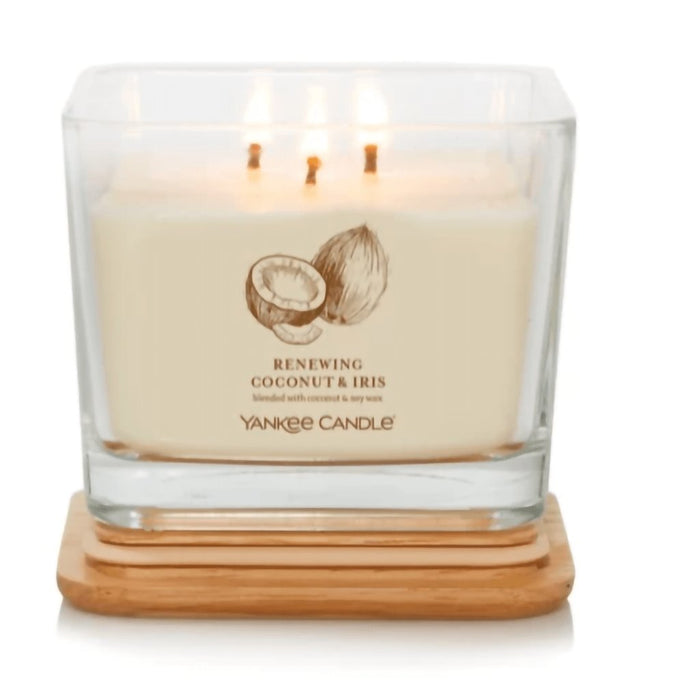 Yankee Candle : Well Living Collection - Medium Square Candle in Renewing Coconut & Iris -