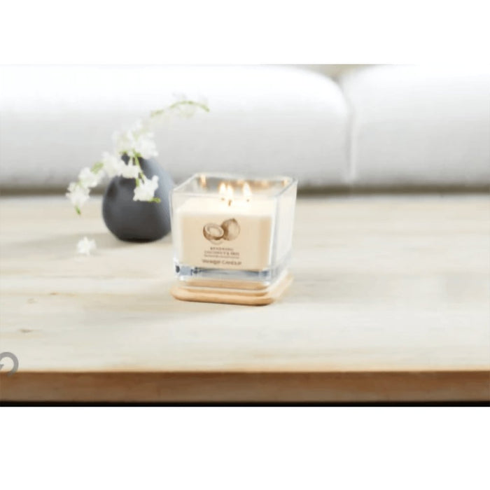 Yankee Candle : Well Living Collection - Medium Square Candle in Renewing Coconut & Iris -